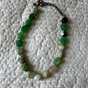 Green and White Beaded Necklace -Sequin brand